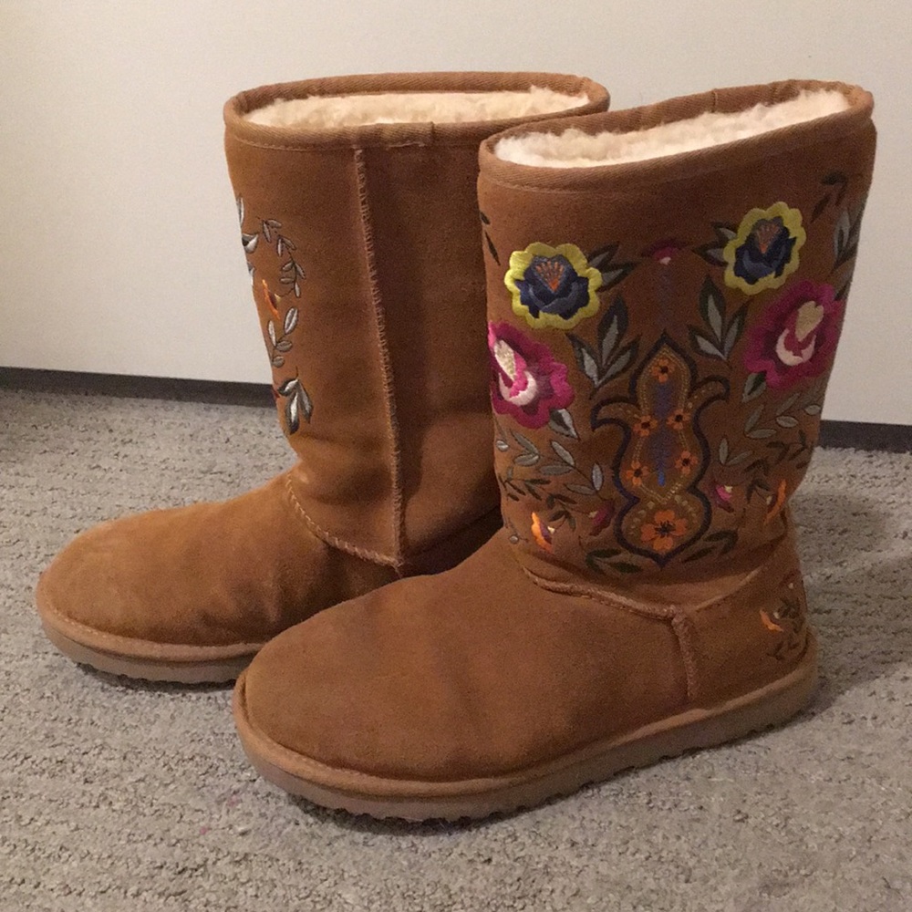 UGG floral embroidered boots